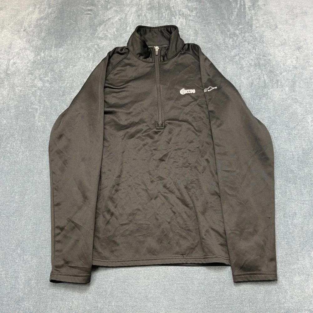 Eddie Bauer Jose Cuervo Jacket Mens Large Black Fleece Lined Quarter Zip Winter
